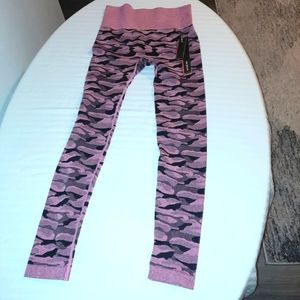 Camo Pink and gray camouflage leggings